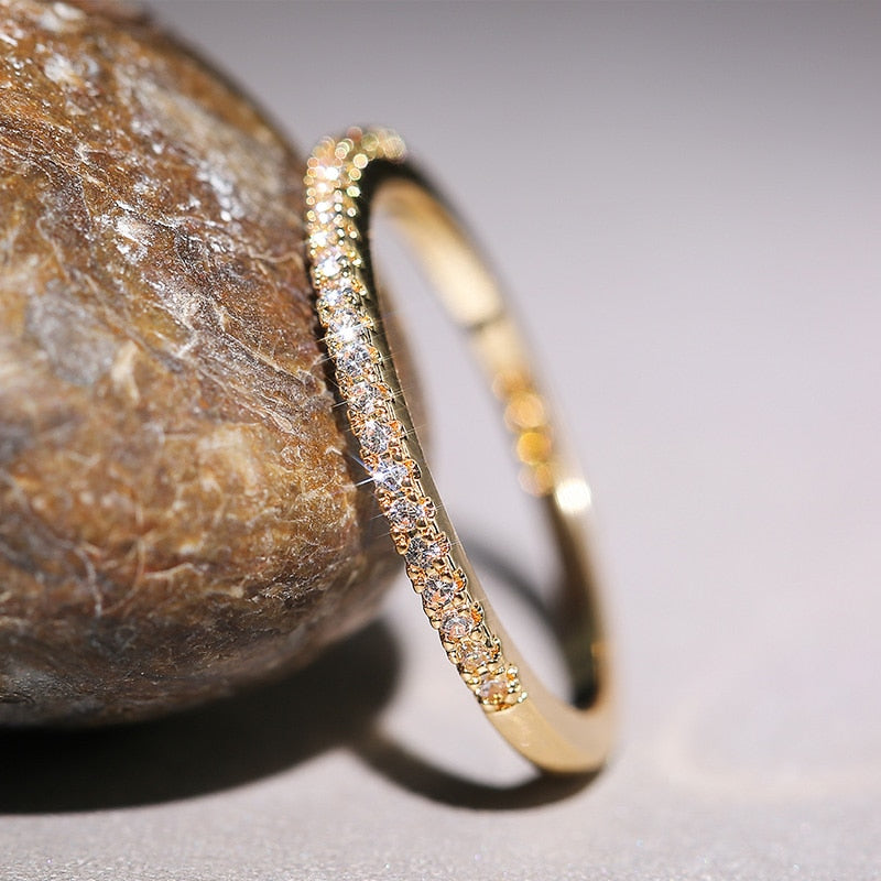 Minimalist Thin Rings for Women Wedding Brilliant Versatile Ring