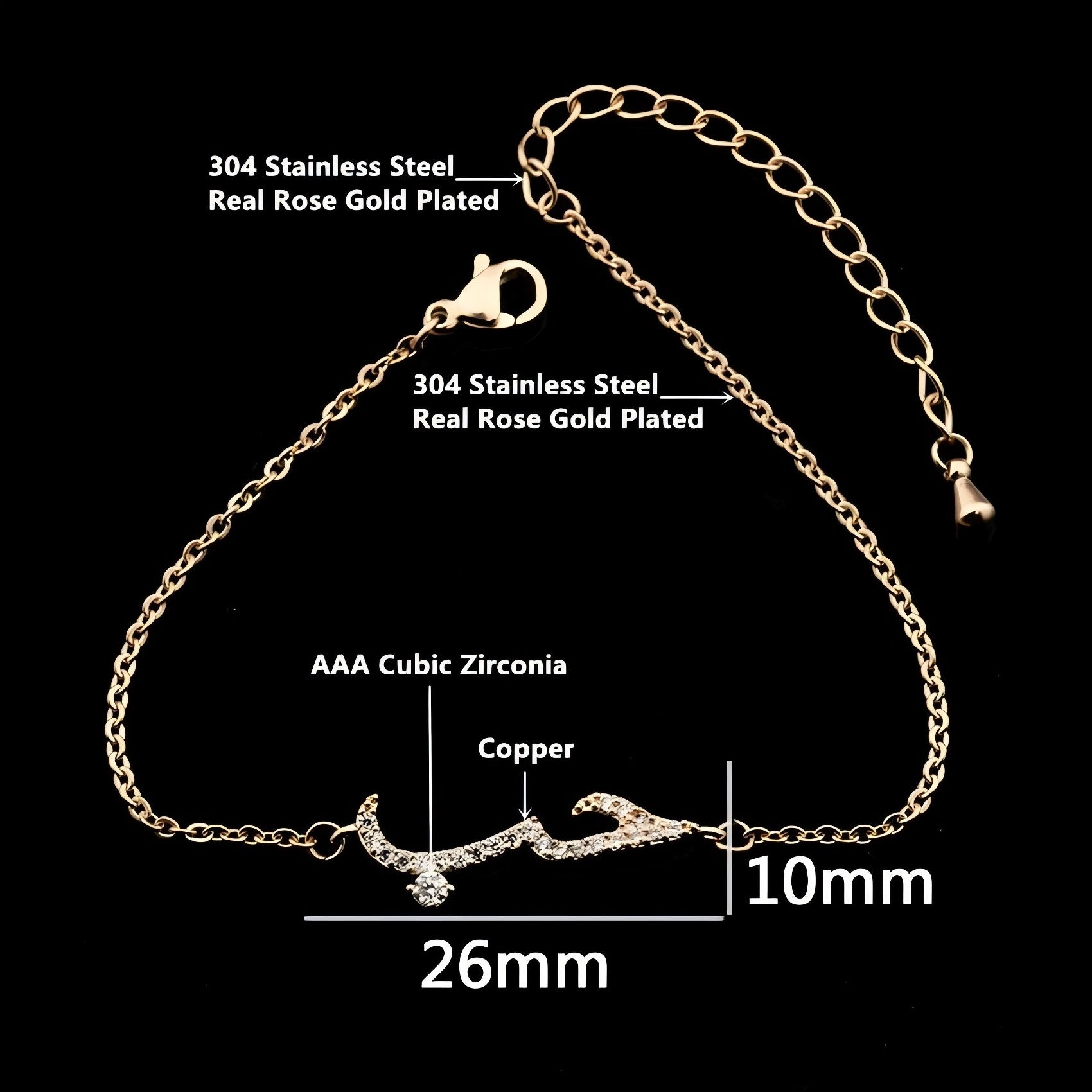 Charm Lovely Arabic Love Statement Bracelets
