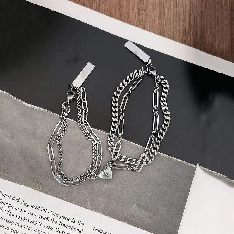 Fashion Halves Heart Magnetic Couple Bracelets
