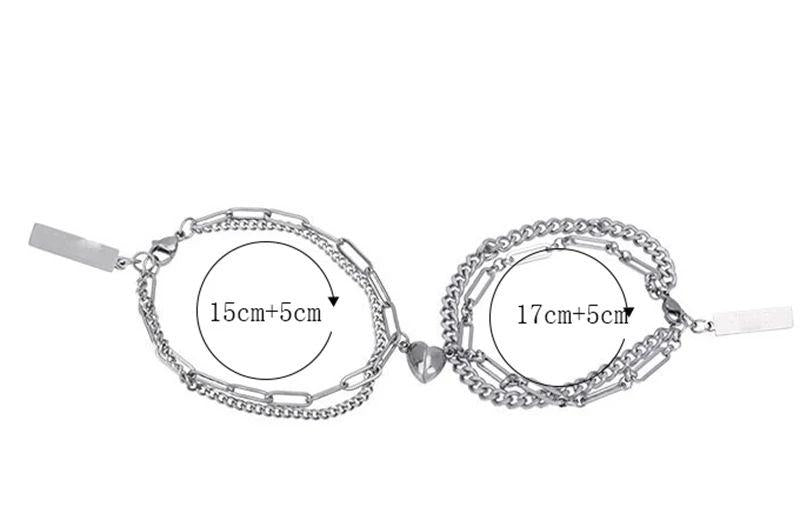 Fashion Halves Heart Magnetic Couple Bracelets