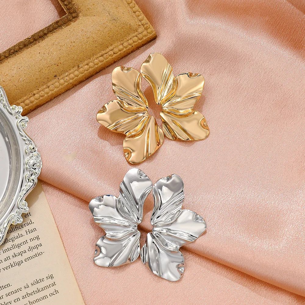 French Petal Stud Earrings For Women