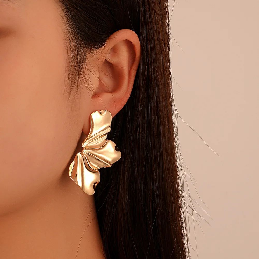 French Petal Stud Earrings For Women