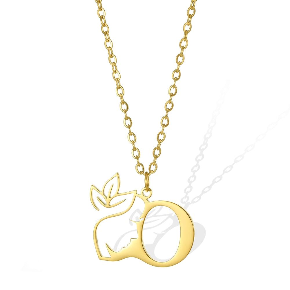 Gold Color Letter Pendant Choker