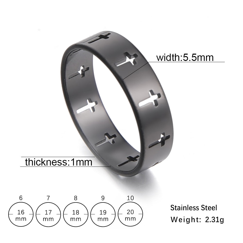 Gothic Cross Couple Rings