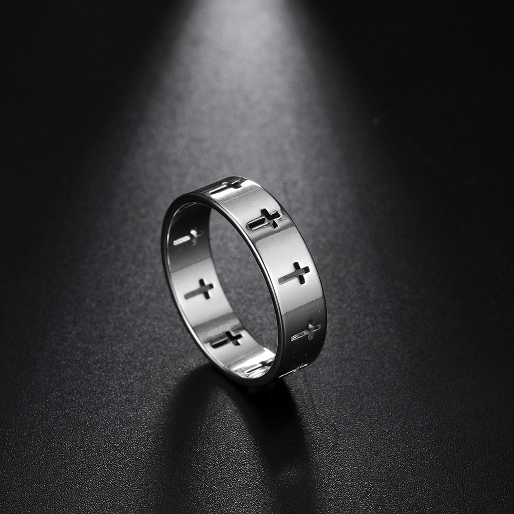 Gothic Cross Couple Rings