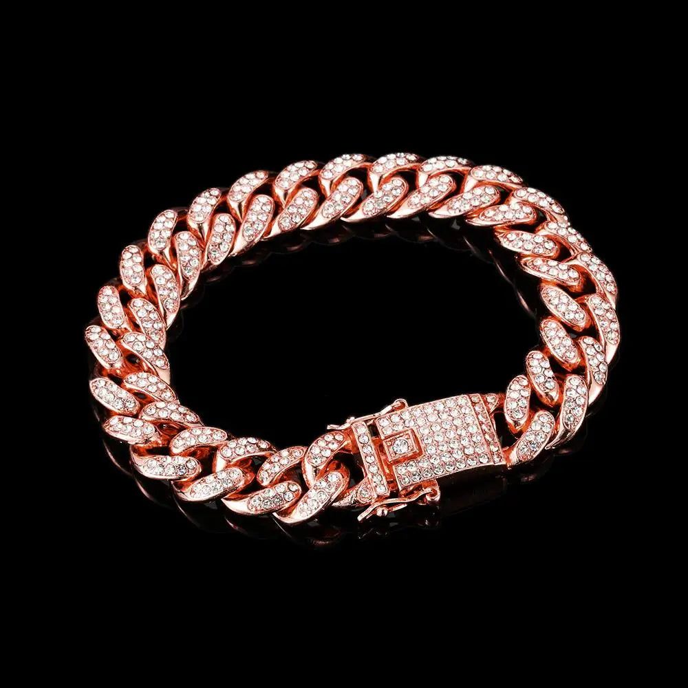 Hip Hop Full Rhinestone Bling Iced Out Pave Men's Bracelet