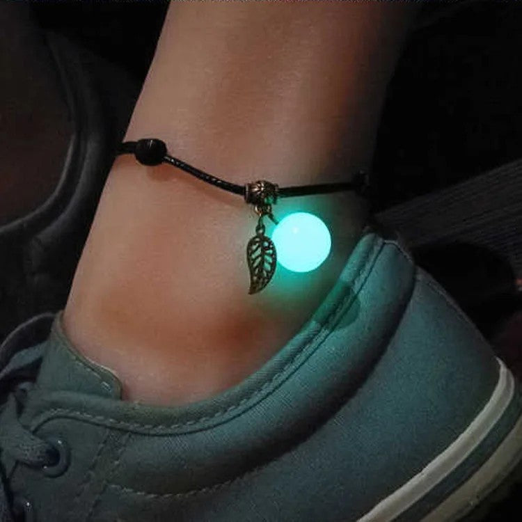 Simple Luminous Bead Anklets For Women Men Summer Beach Adjustable Rope Chain Anklet