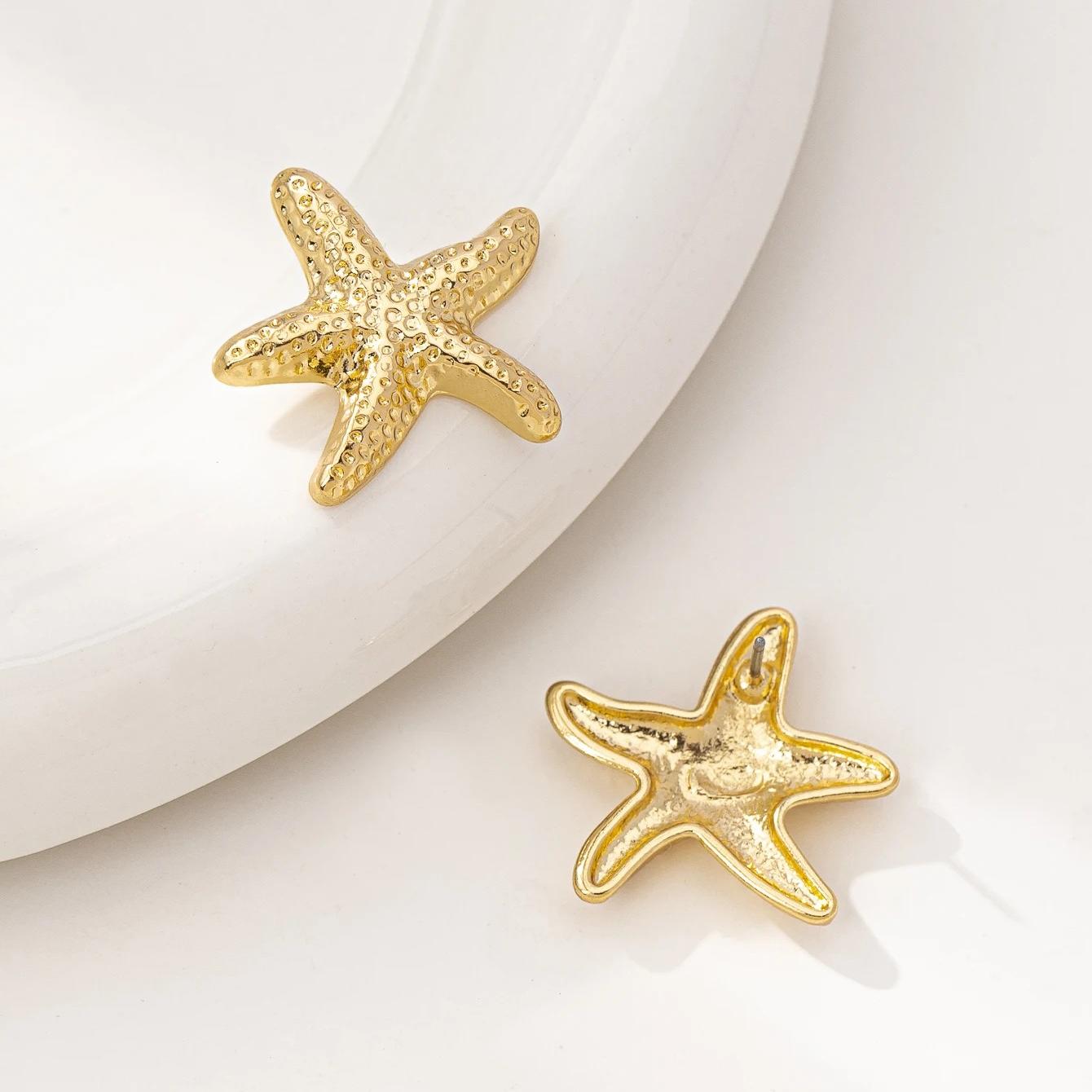 Geometric fashion Temperament casual Starfish Stud Earrings