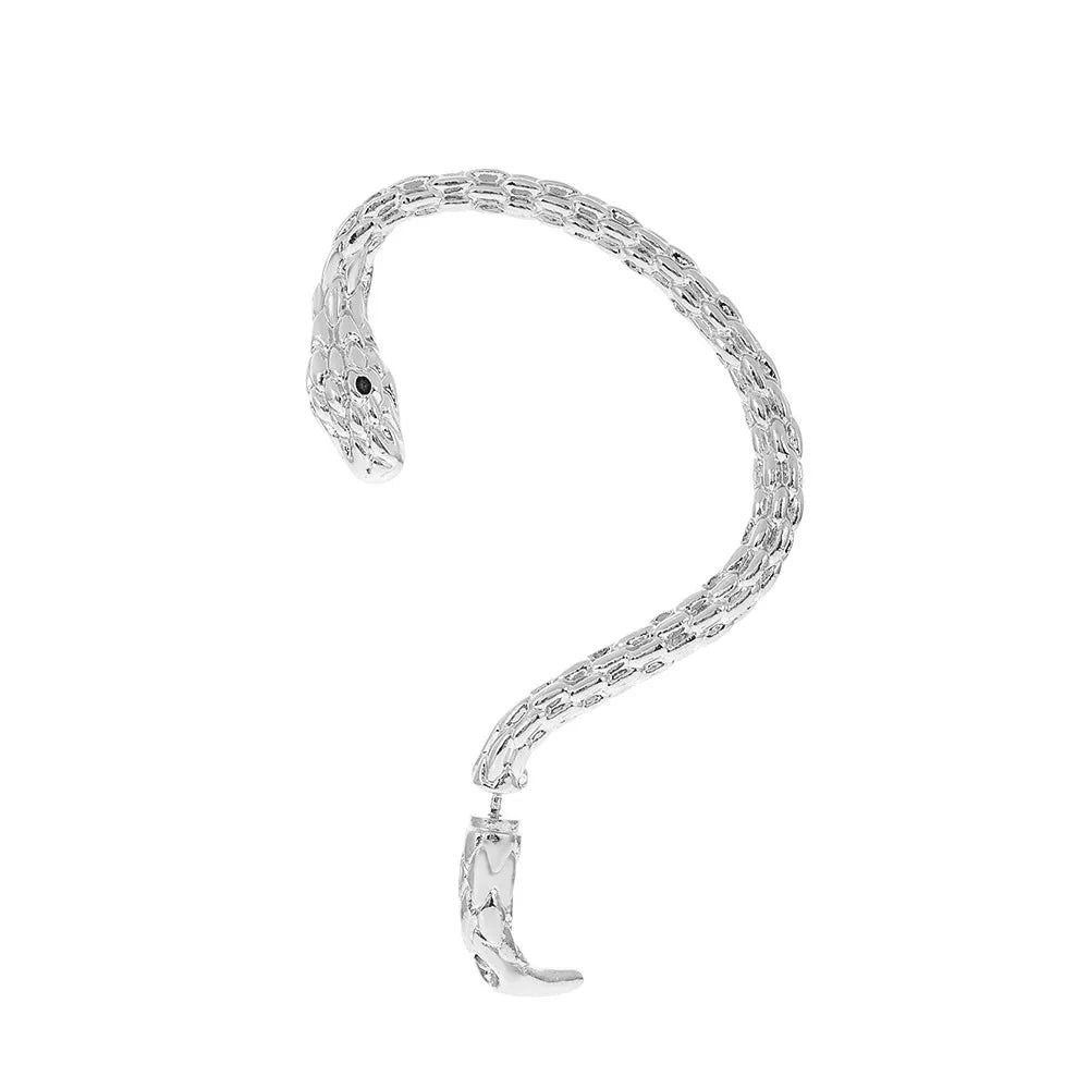Snake Shape Zircon Clip Earrings