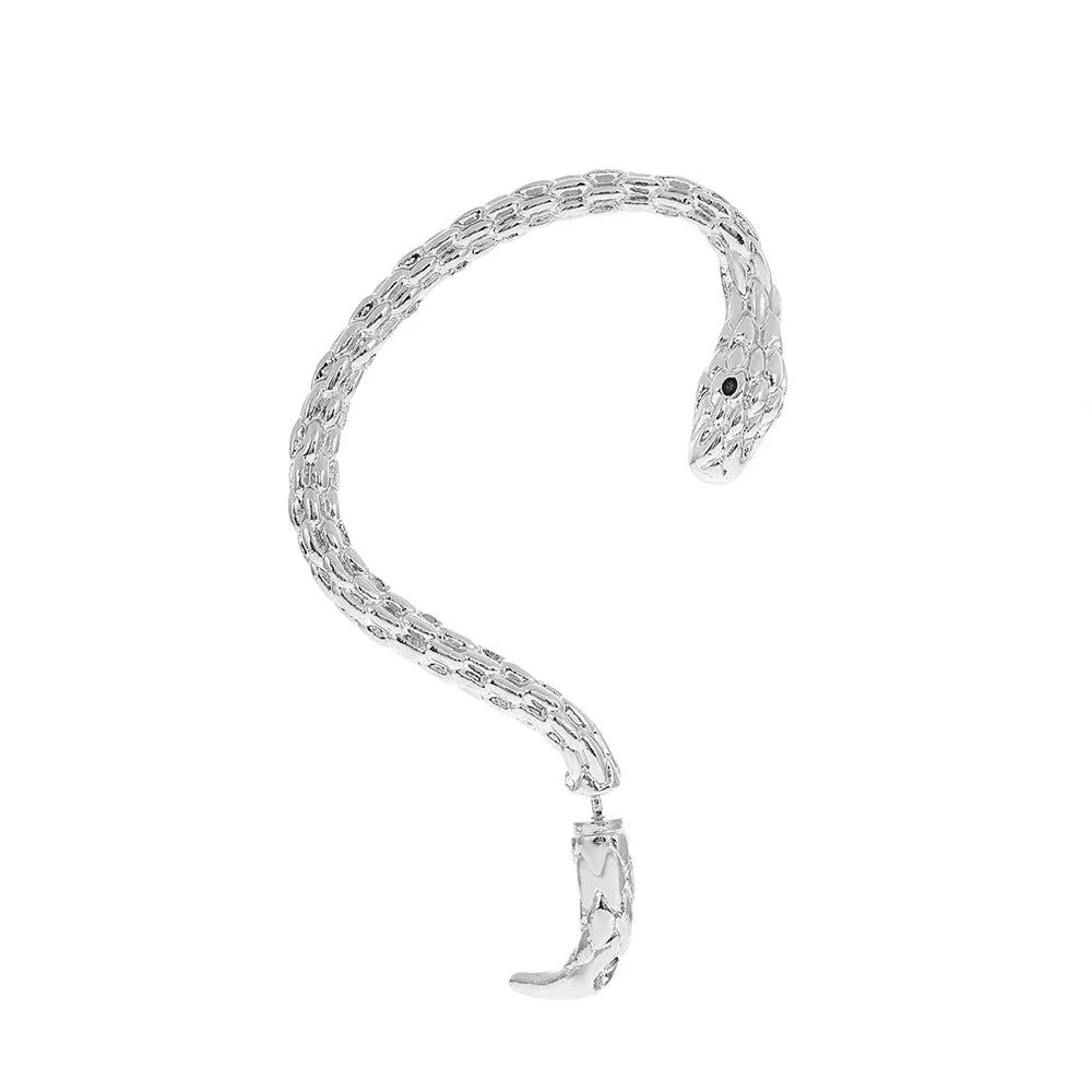 Snake Shape Zircon Clip Earrings