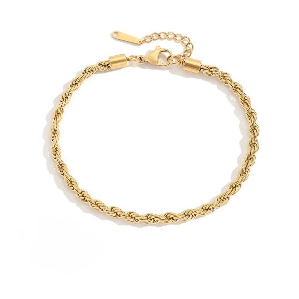Rope Link Anklets Stainless Steel for Women Foot Accessorie Summer Beach Barefoot Sandals Ankle Gifts