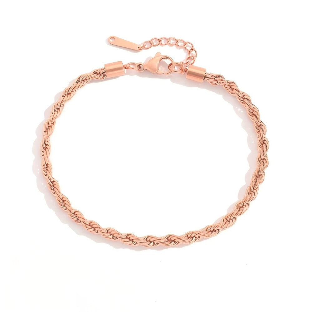 Rope Link Anklets Stainless Steel for Women Foot Accessorie Summer Beach Barefoot Sandals Ankle Gifts