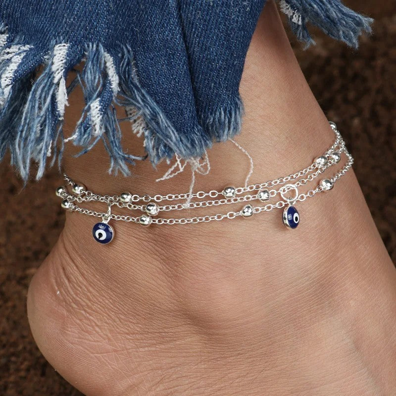 Turkish Beads Evil Eyes Tassel Anklets For Women