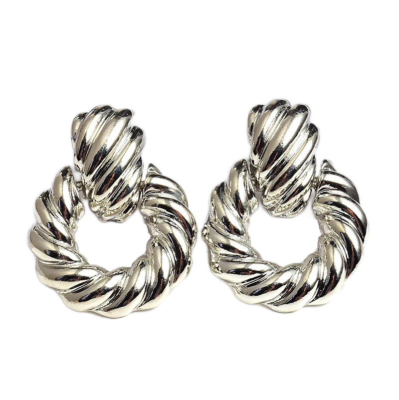 Punk Simple Design Round Shaped Gold Color Earrings Metal Vintage Drop Earrings For Women Fashion Jewelry Pendientes