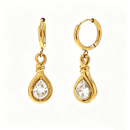 Knotted Teardrop CZ Hoop Earrings - SEIYI