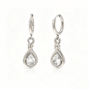 Knotted Teardrop CZ Hoop Earrings - SEIYI