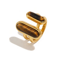 Dual Tiger's Eye Open Ring