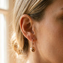 Unique Glossy Ball Natural Zircon Dangle Earrings