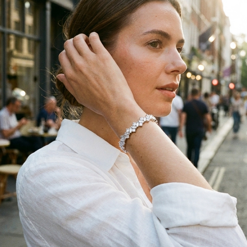 Open Cuff Crystal Bracelet