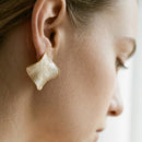 Swirl Enamel Irregular Square Studs - SEIYI