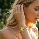 Hammered Cross Zigzag Link Bracelet - SEIYI