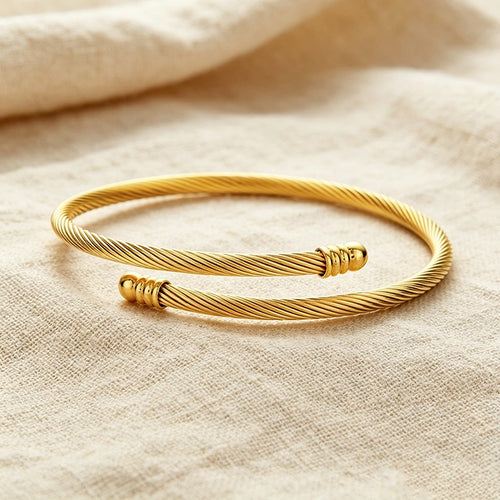 Delicate Twisted Craft Open Cuff - SEIYI