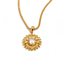 Sunflower Colored Zircon Pendant Necklace - SEIYI