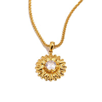 Sunflower Colored Zircon Pendant Necklace
