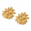 Crinkled Abstract Metal Stud Earrings - SEIYI