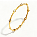 Scattered Oval Zircon Thin Bangle - SEIYI