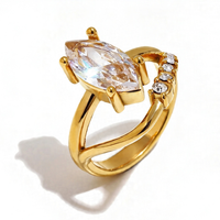 Marquise Crystal Double Band Ring