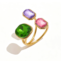 Triple Stone Open Cocktail Ring