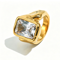 Oversized Emerald Cut Chunky Ring