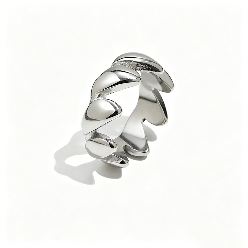 Serrated Wave Stacking Band Ring - SEIYI