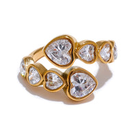Heart Stone Open Ring
