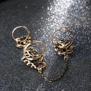 Hollow Out Flower Two Finger Ring