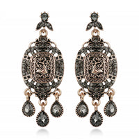 Beach Gray Crystal Earrings