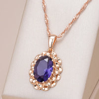 Crystal Flower Pendant Necklace