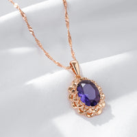 Crystal Flower Pendant Necklace