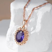 Crystal Flower Pendant Necklace