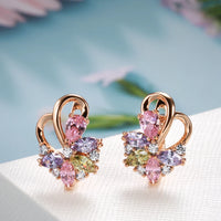 Colored Gemstone Petal Earrings