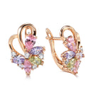 Colored Gemstone Petal Earrings