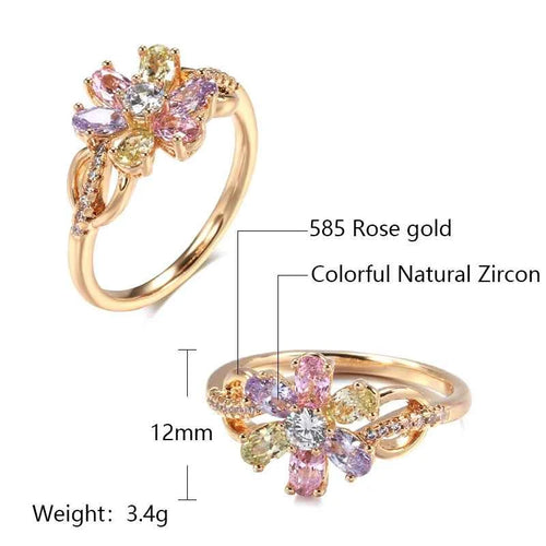 Colorful Flower Ring For Women