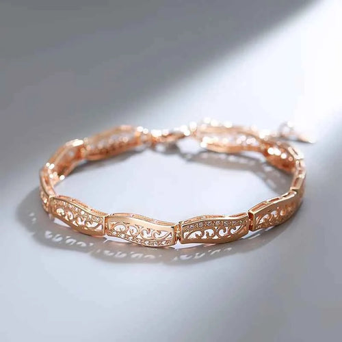 Ethnic Rose Gold Gemstone Bracelet