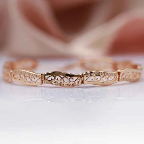 Ethnic Rose Gold Gemstone Bracelet