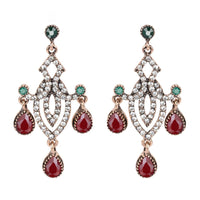 Crystal Geometric Drop Earrings