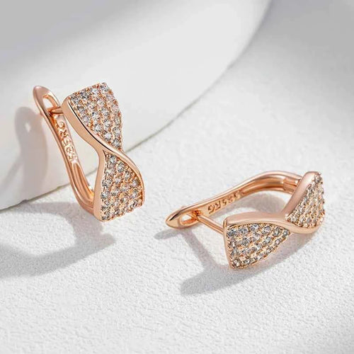 Full Shiny Gemstone Geometry English Earrings