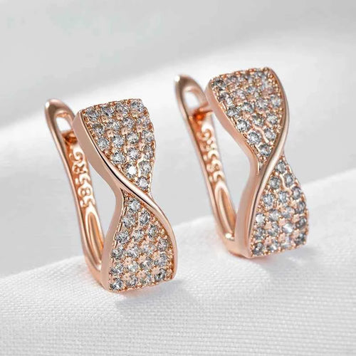 Full Shiny Gemstone Geometry English Earrings