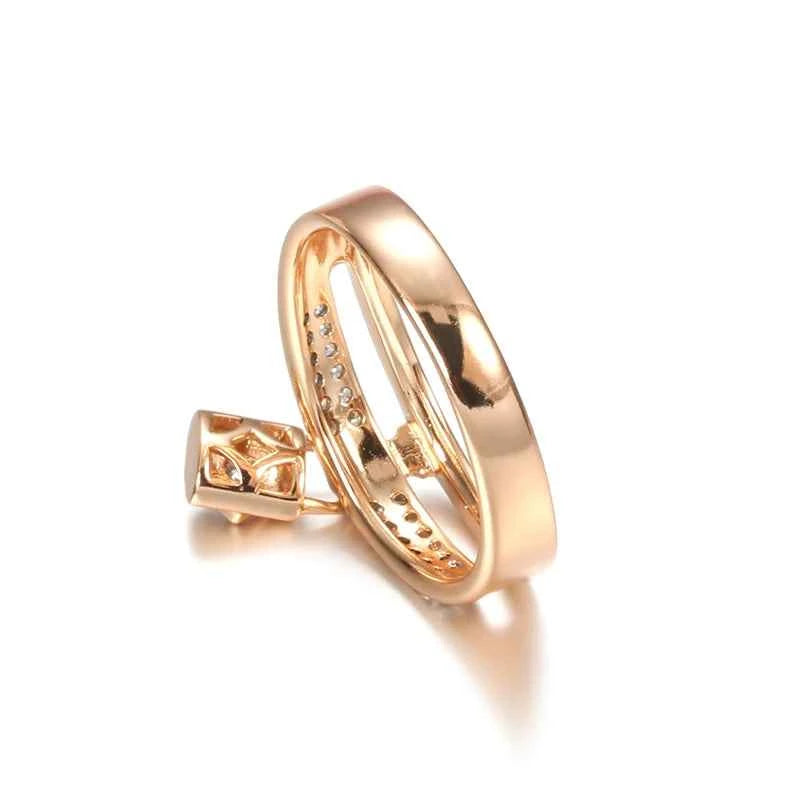 Lock Charm Pavé White Zircon Statement Ring