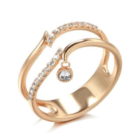 Open Wrap Zircon Drop Rose Gold Ring